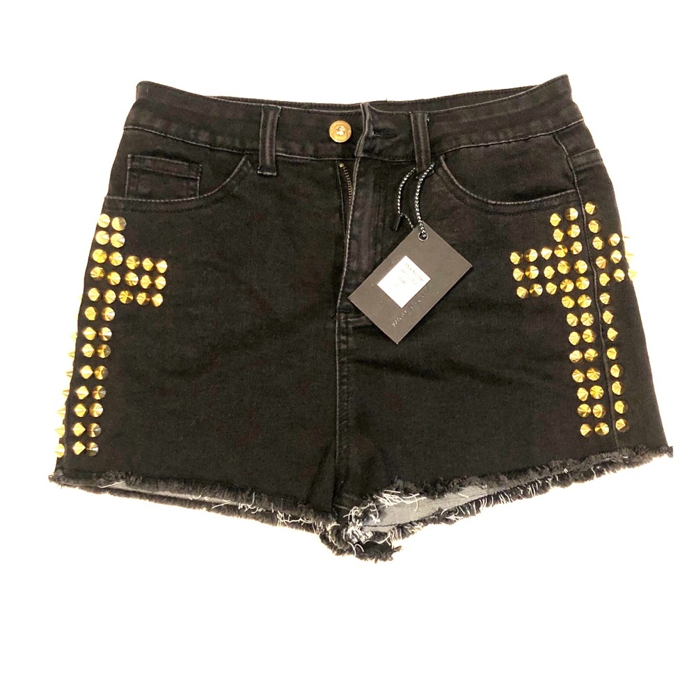 Missguided Studded Denim Shorts
